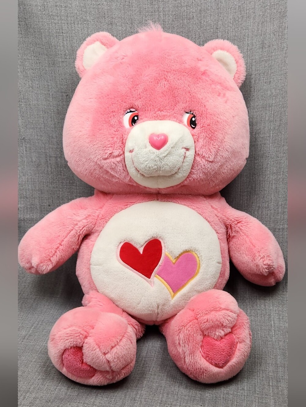 Vintage Care Bears Love-A-Lot 2 Foot Plush Pink& Red Hearts.
